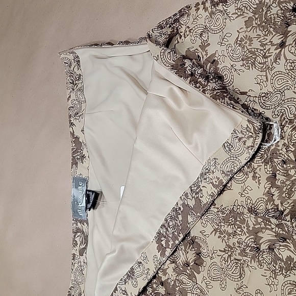 mac & jac 100% Silk, Size 8 Flared Beaded Skirt, NEW with Tags.  Brown / Tan - Picture 12 of 12